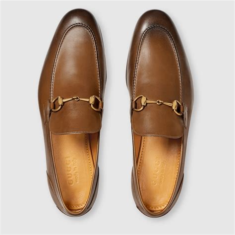 gucci jordaan leather loafer brown.